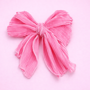 Cheeky Plum Plisse Statement Pink Hair Bow | HONEYPIEKIDS