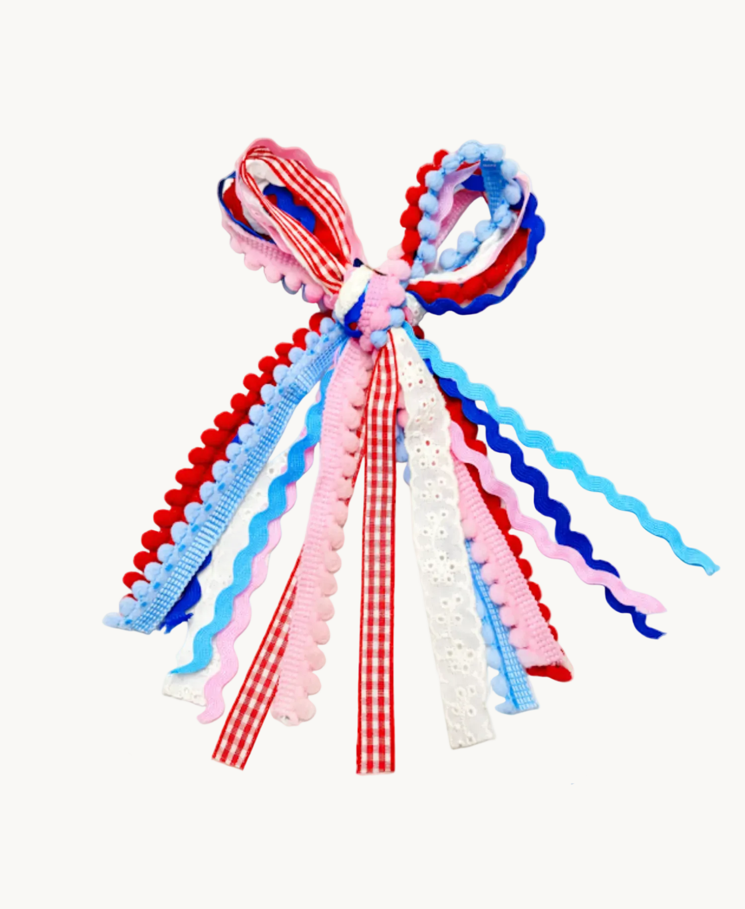 Cheeky Plum Textured Hair Bow - Heart of America | HONEYPIEKIDS
