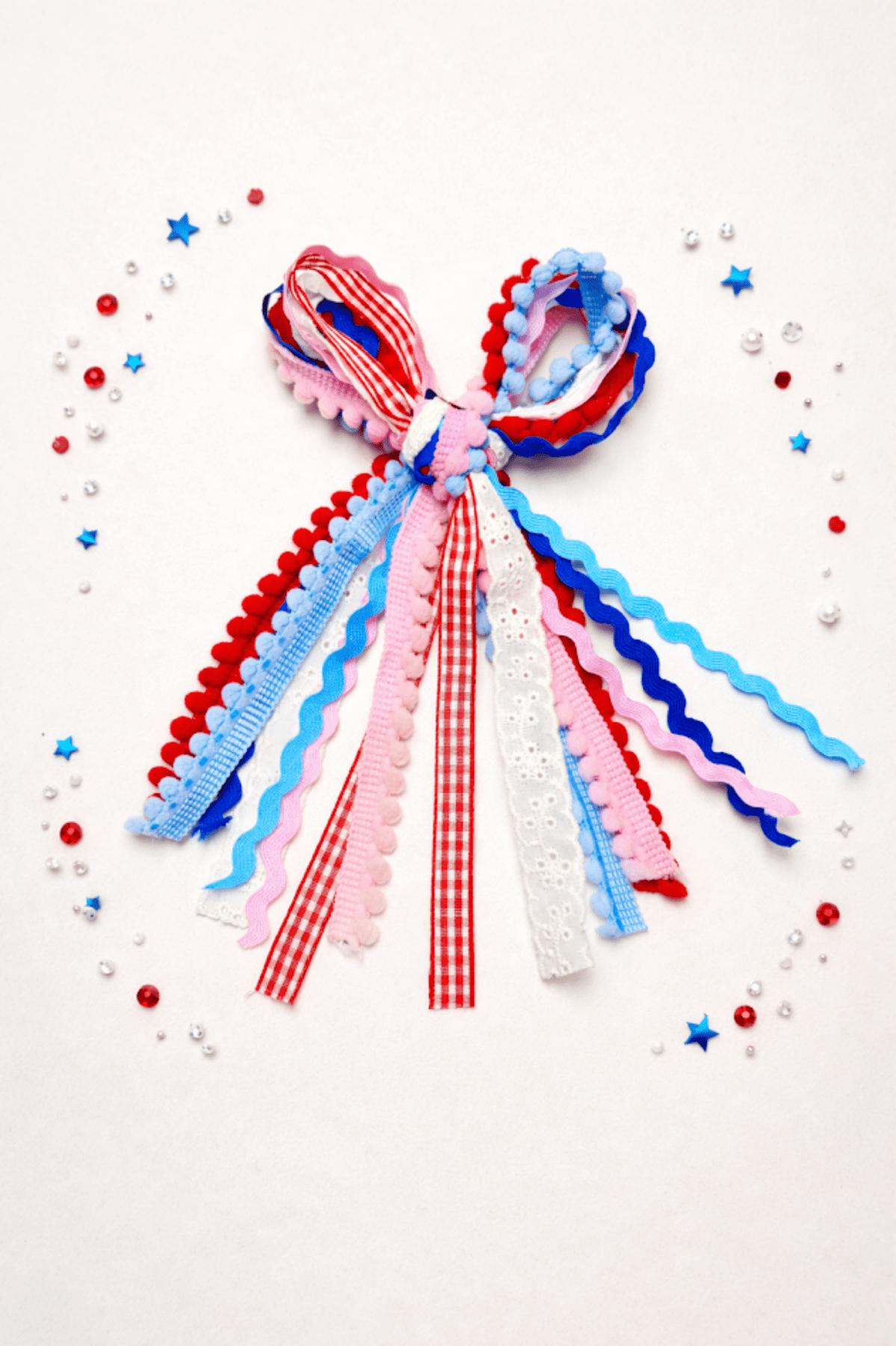Cheeky Plum Textured Hair Bow - Heart of America | HONEYPIEKIDS