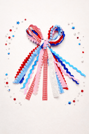 Cheeky Plum Textured Hair Bow - Heart of America | HONEYPIEKIDS