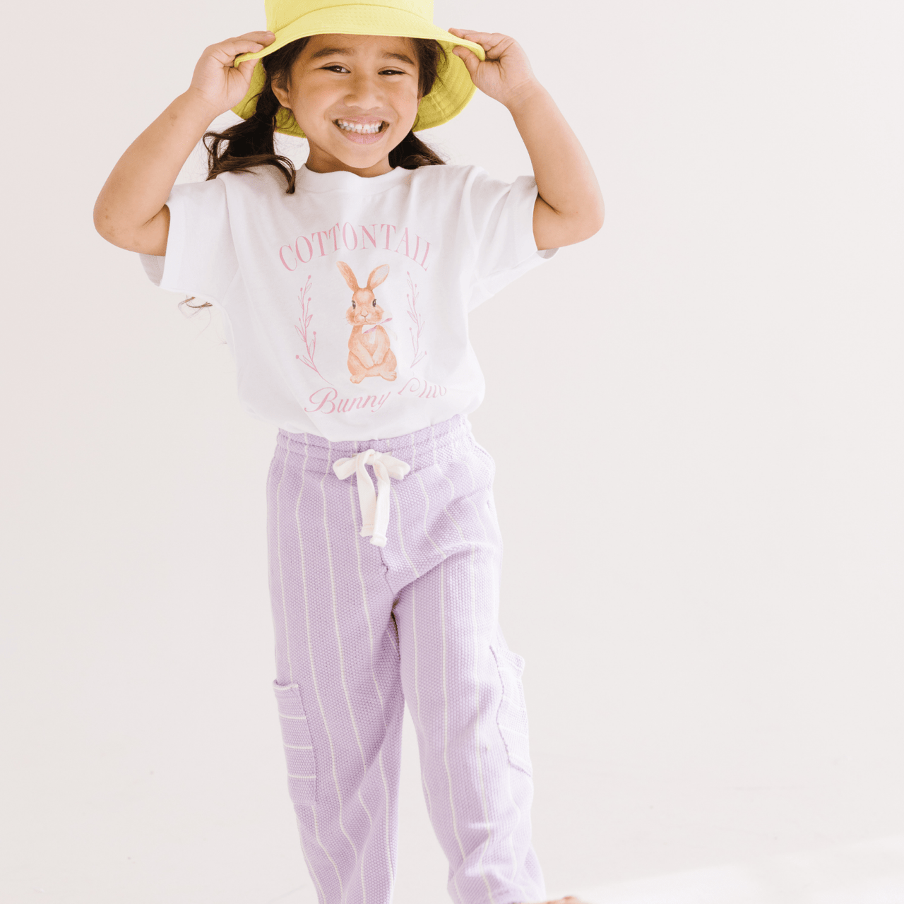 Coquette Bow Cottontail Bunny Club Girls Easter Shirt | HONEYPIEKIDS 