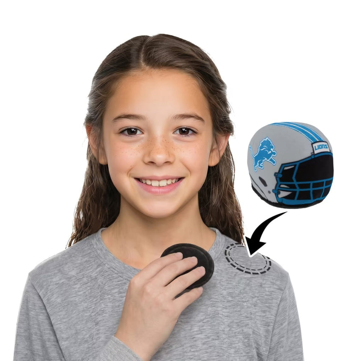 Detroit Lions Plush Magnetic Helmet Shoulder Buddy | HONEYPIEKIDS 