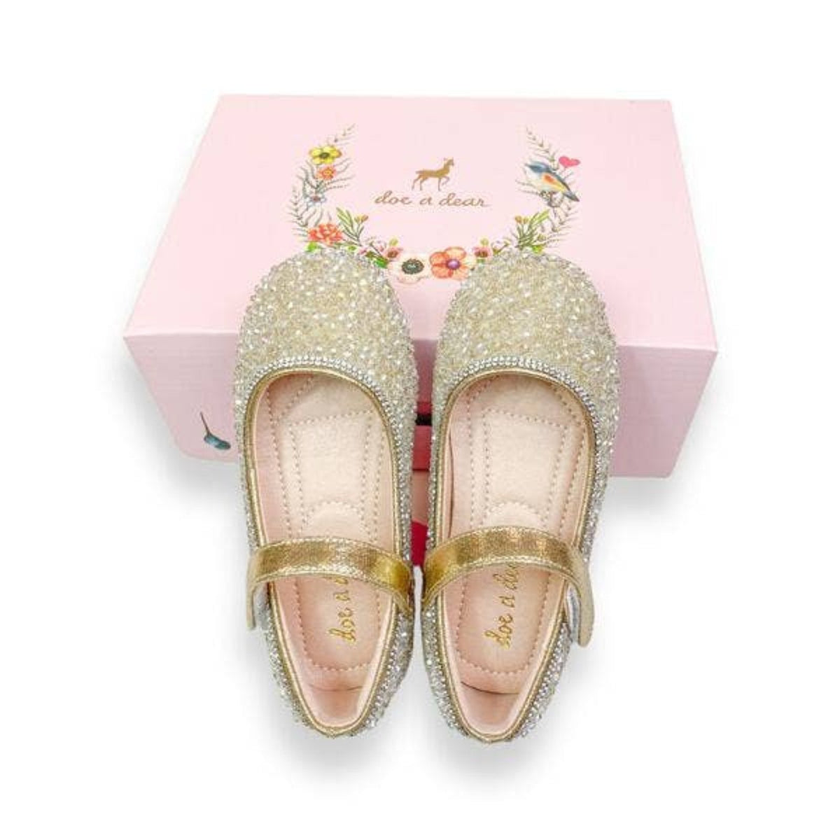Doe A Dear Kids' Mary Jane Flat in Light Gold at Nordstrom Rack, Size 11.5Us / 29EU