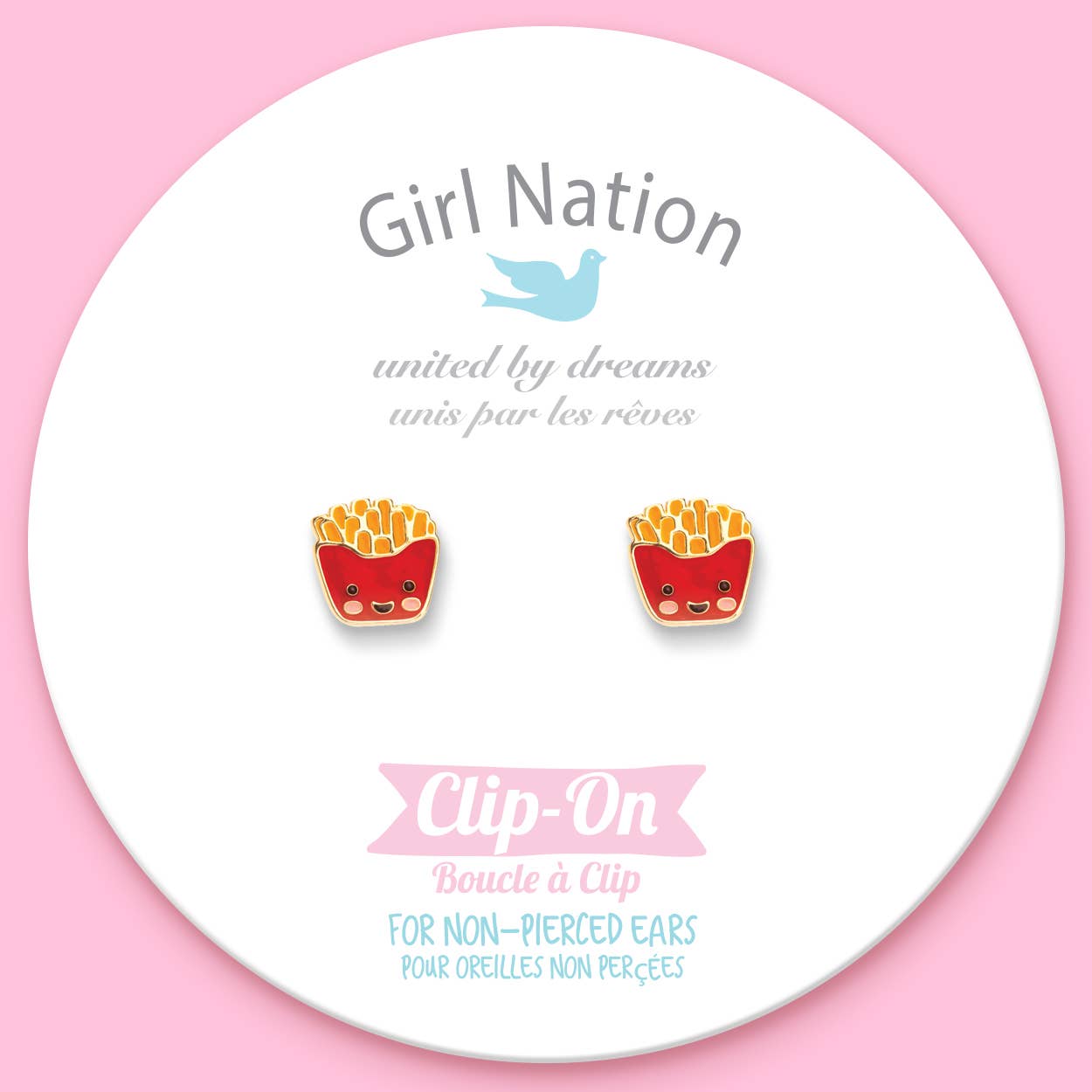 Girl Nation Cutie CLIP ON Earrings- French Fry Friends | HONEYPIEKIDS