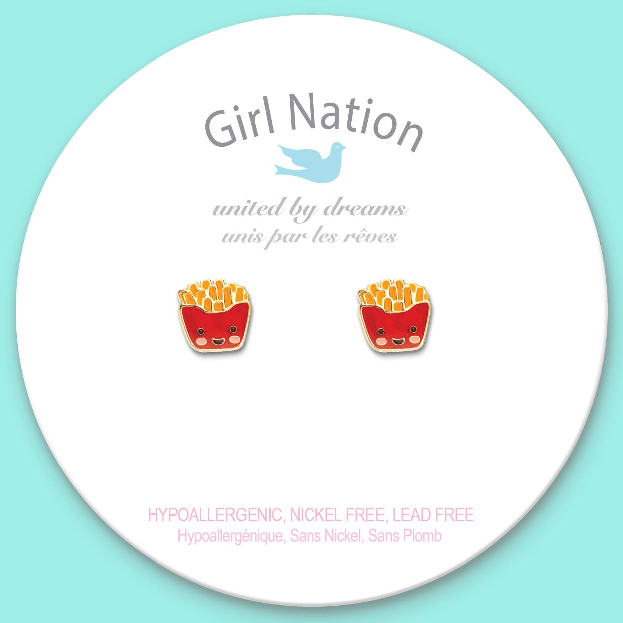 Girl Nation French Fry Friends Cutie Kids Stud Earrings | HONEYPIEKIDS