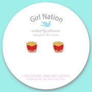Girl Nation French Fry Friends Cutie Kids Stud Earrings | HONEYPIEKIDS