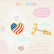 Girl Nation Heart the USA Stud Earrings | HONEYPIEKIDS