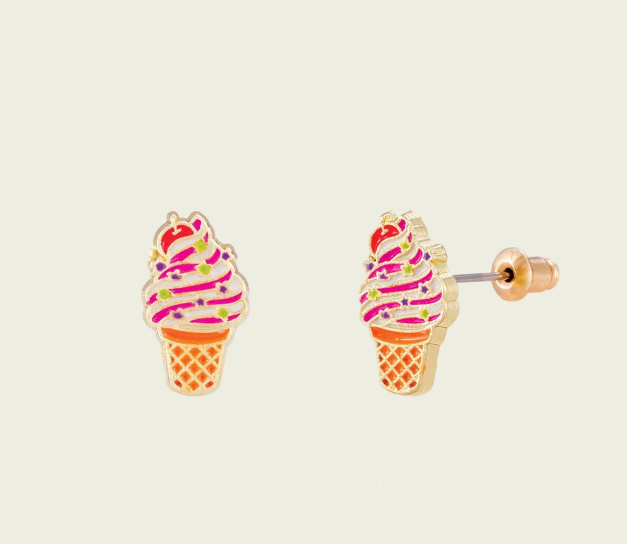 Girl Nation Soft Serve Swirl Cutie Stud Earrings | HONEYPIEKIDS