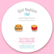 Girl Nation The Perfect Pair Fast Food CLIP-ON Earrings | HONEYPIEKIDS