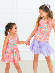Girls Active Tulle Summer Skort with UPF 50+ - 3 Color Choices | HONEYPIEKIDS 