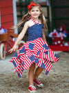 Mia Belle Girls Lil Miss America Handkerchief Dress | HONEYPIEKIDS