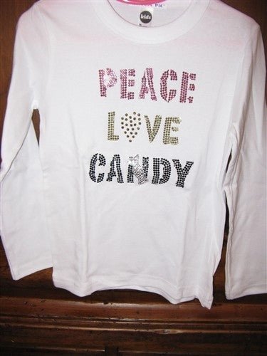 Girls Peace Love Candy Long Sleeve Shirt (Copy) | HONEYPIEKIDS | Kids Boutique Clothing