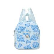 Girls Quilted Rose Print Micro Mini Backpack - Blue or Pink | HONEYPIEKIDS 