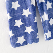 Patriotic Girls Blue Star Jumpsuit | HONEYPIEKIDS