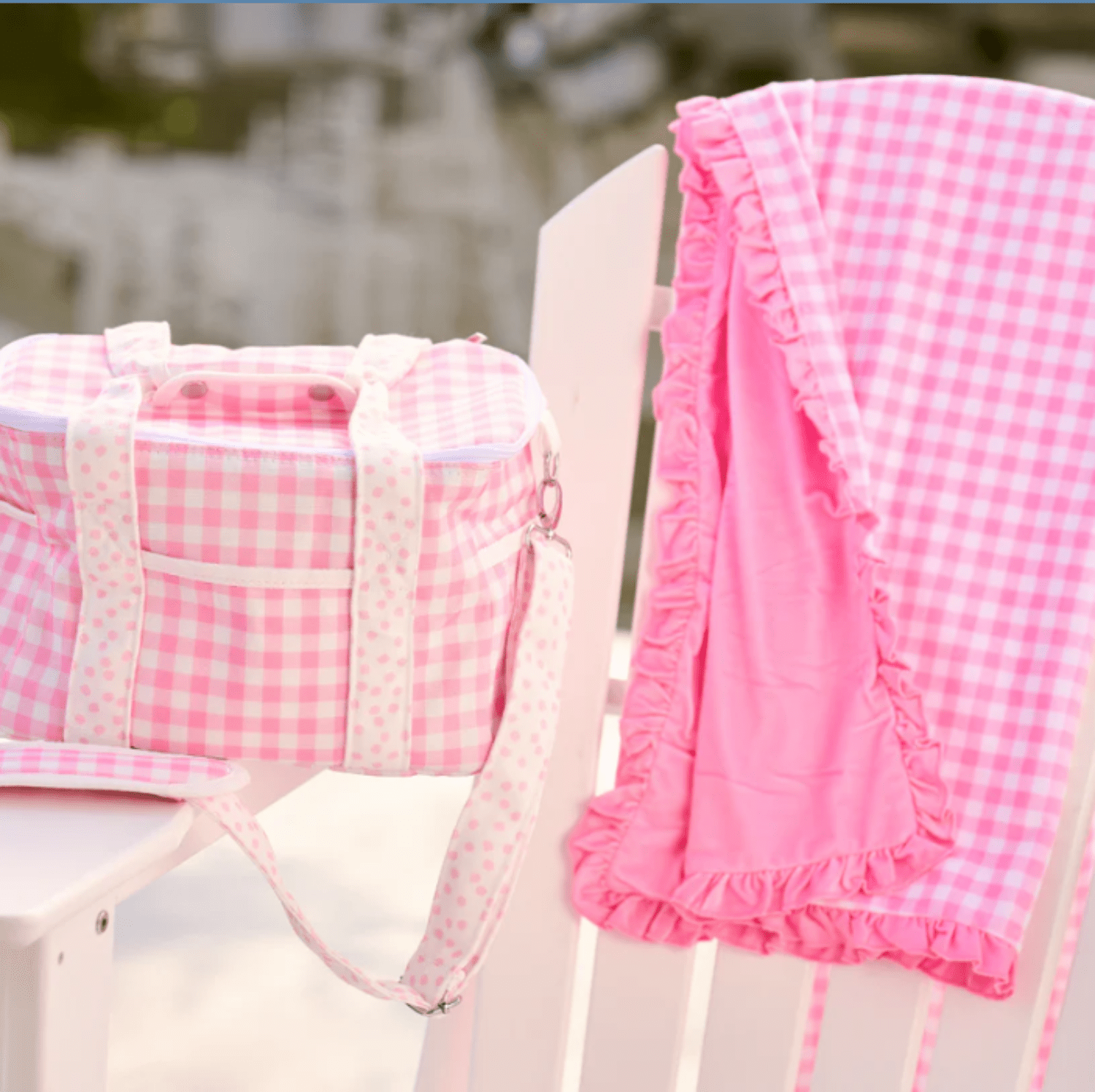 Girls Summer Swim and Beach Towel - Pink Gingham | HONEYPIEKIDS 