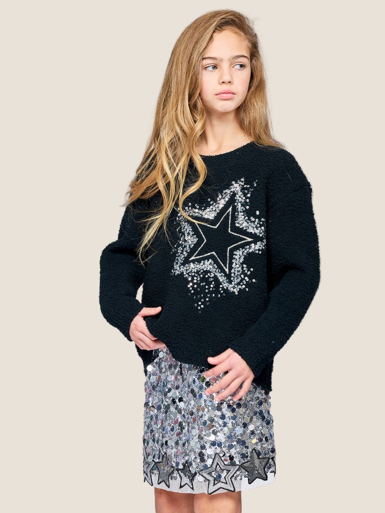 Hannah Banana - Knit Pullover Sweater W/ Embroidered Star | HONEYPIEKIDS 