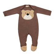 Haute Baby Boys Brown Bear Footed Romper | HONEYPIEKIDS