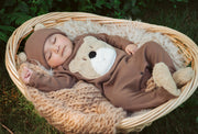 Haute Baby Boys Brown Bear Footed Romper | HONEYPIEKIDS