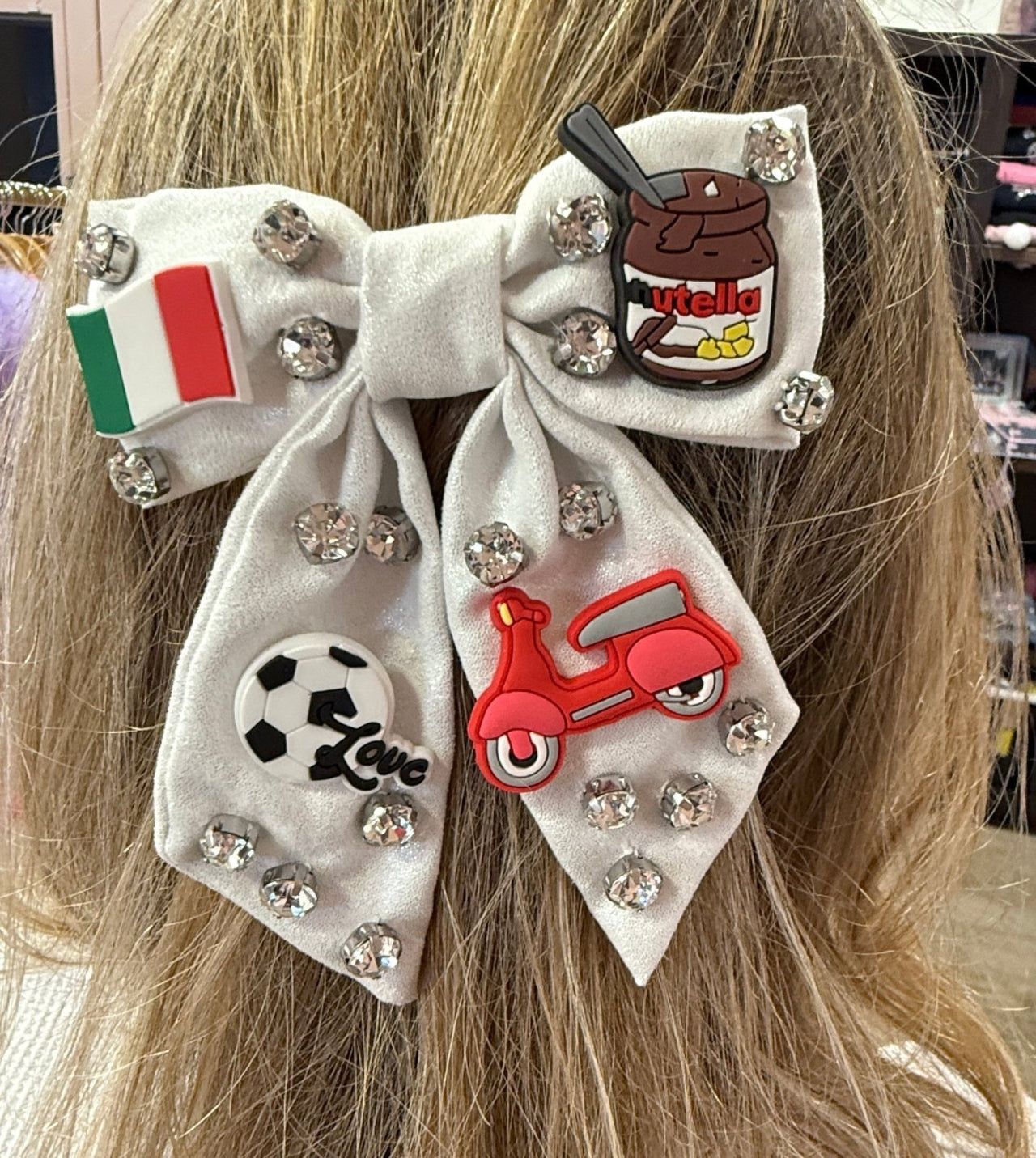 Honey Blossom Kids Roman Holiday Charmed Hair Bow | HONEYPIEKIDS 