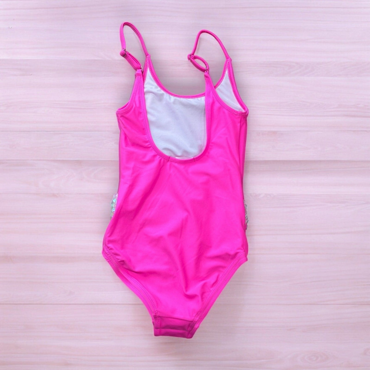 Hot Pink Sequin Belt Girls One Piece Swimsuit | HONEYPIEKIDS 