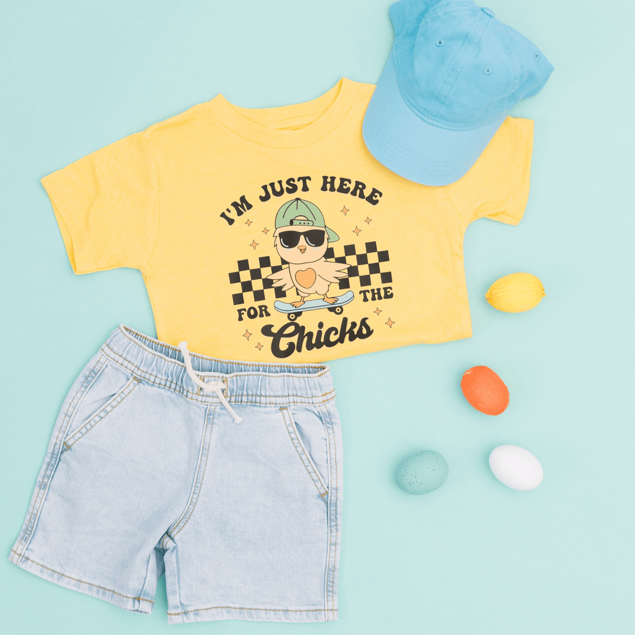 I'm Just Here for the Chicks Boys Easter T-Shirt | HONEYPIEKIDS 
