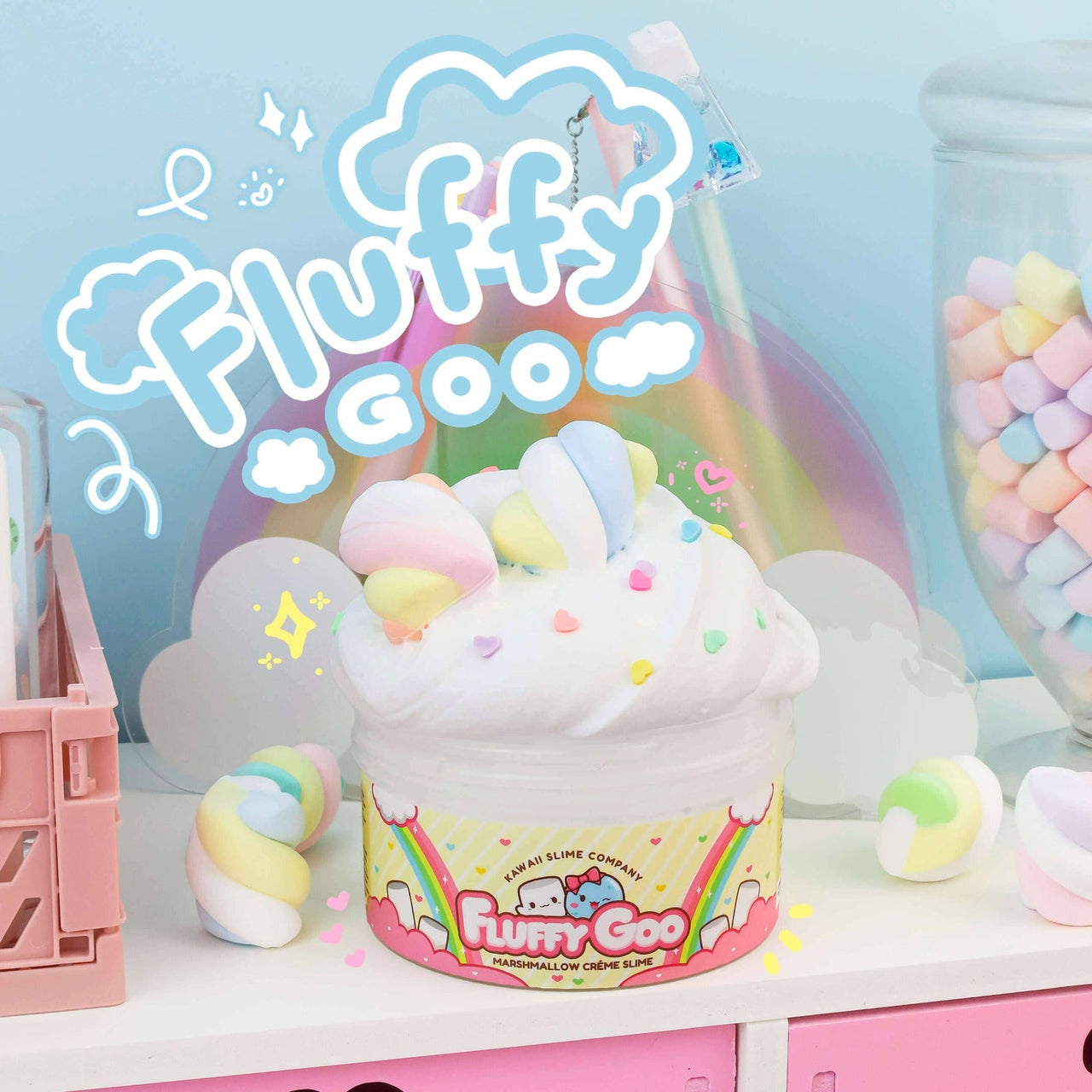 Kawaii Fluffy Goo Classic Marshmallow Slime | HONEYPIEKIDS 