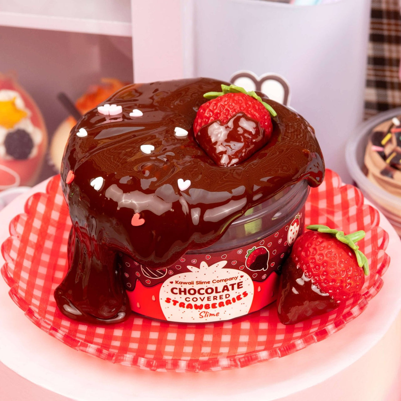 Kawaii Slime Company - Chocolate Covered Strawberries Glossy Slime | HONEYPIEKIDS 