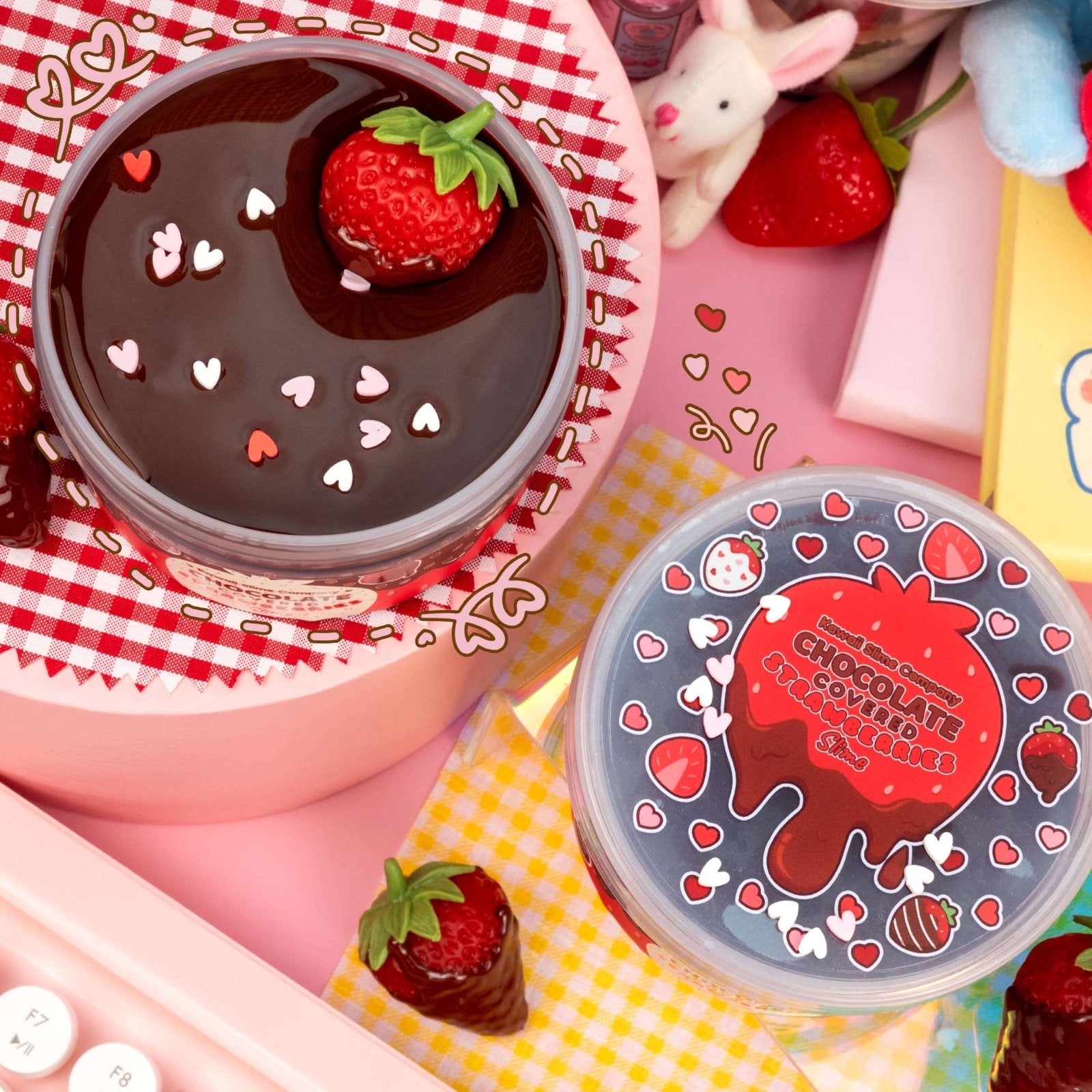 Kawaii Slime Company - Chocolate Covered Strawberries Glossy Slime | HONEYPIEKIDS 