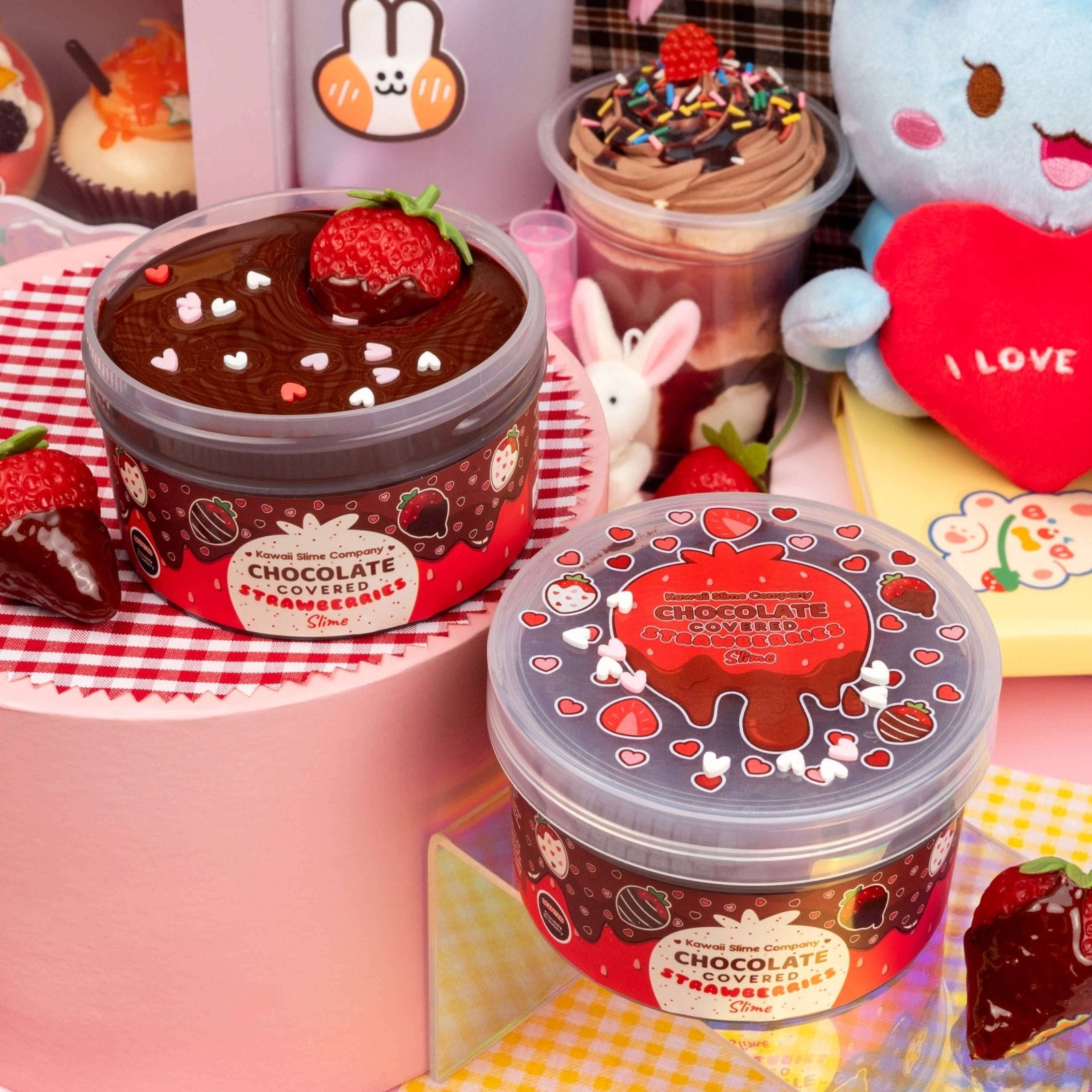 Kawaii Slime Company - Chocolate Covered Strawberries Glossy Slime | HONEYPIEKIDS 