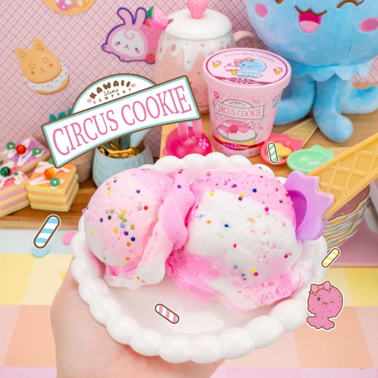 Kawaii Slime  - Circus Cookie Scented Ice Cream Pint Slime | HONEYPIEKIDS 