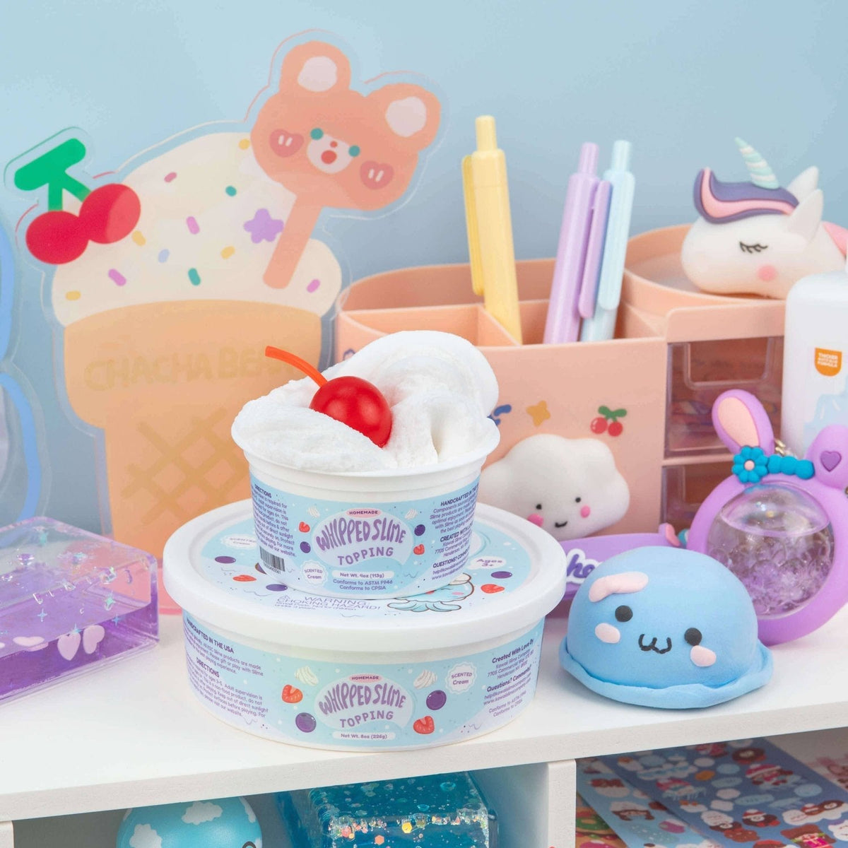 Slime Sizes Kawaii Cool & Slimey Whipped Slime Topping - 8oz | HONEYPIEKIDS