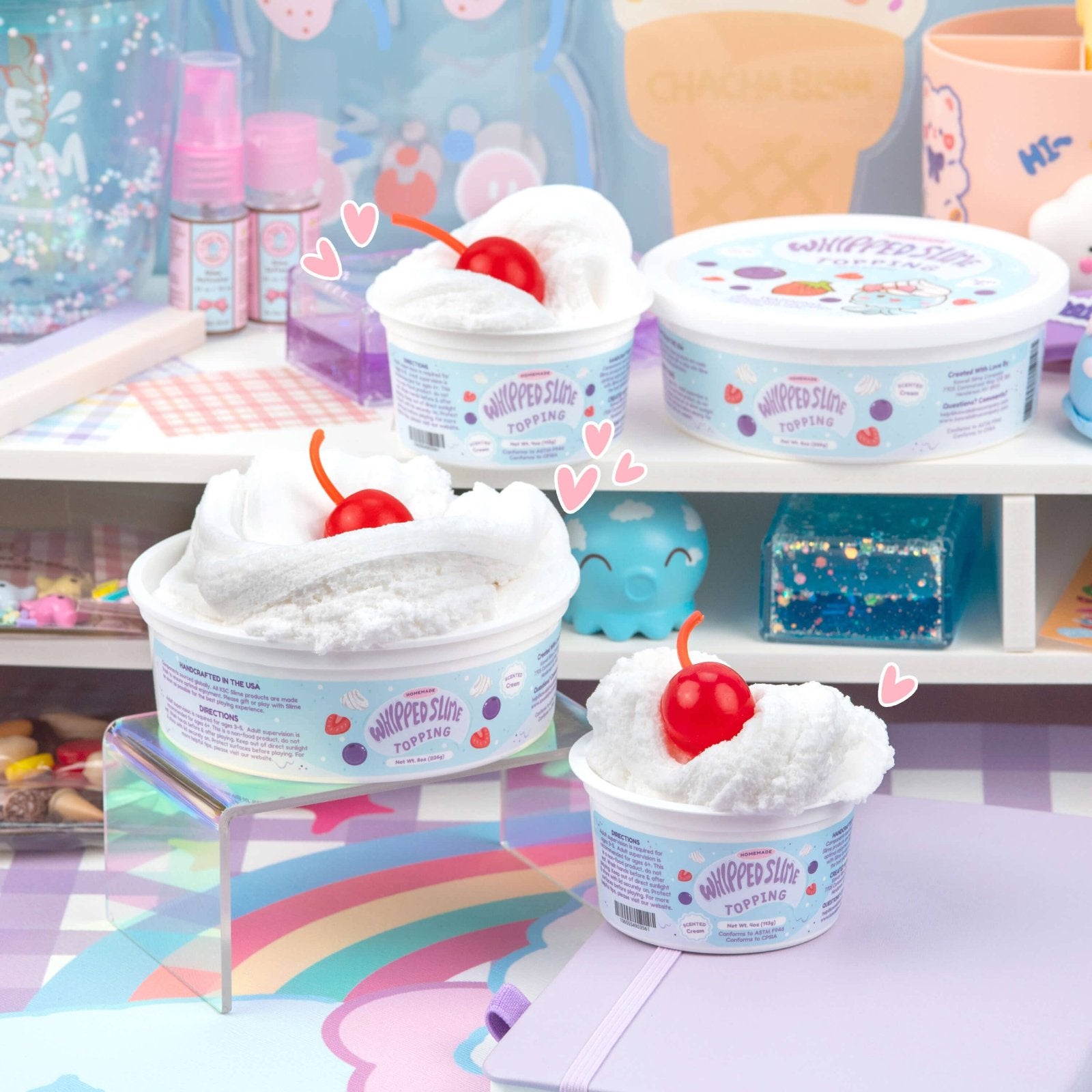 Kawaii Cool & Slimey Whipped Slime Topping - 8oz | HONEYPIEKIDS