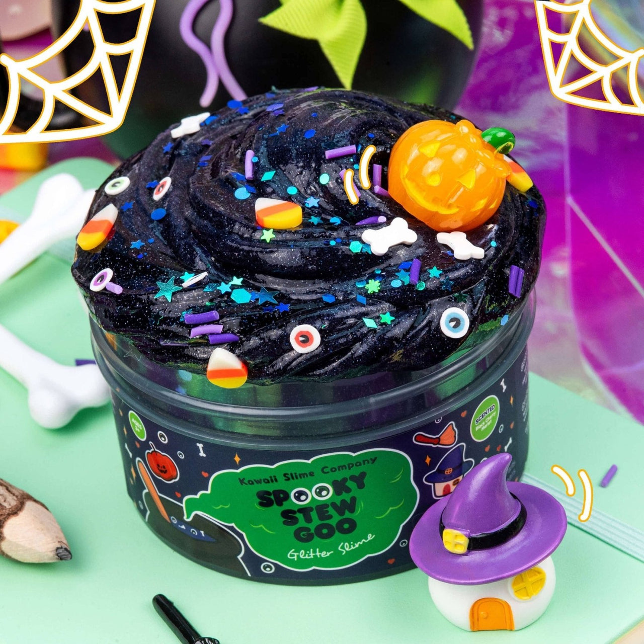 Kawaii Slime  - Halloween Spooky Stew Goo Glitter Slime | HONEYPIEKIDS 