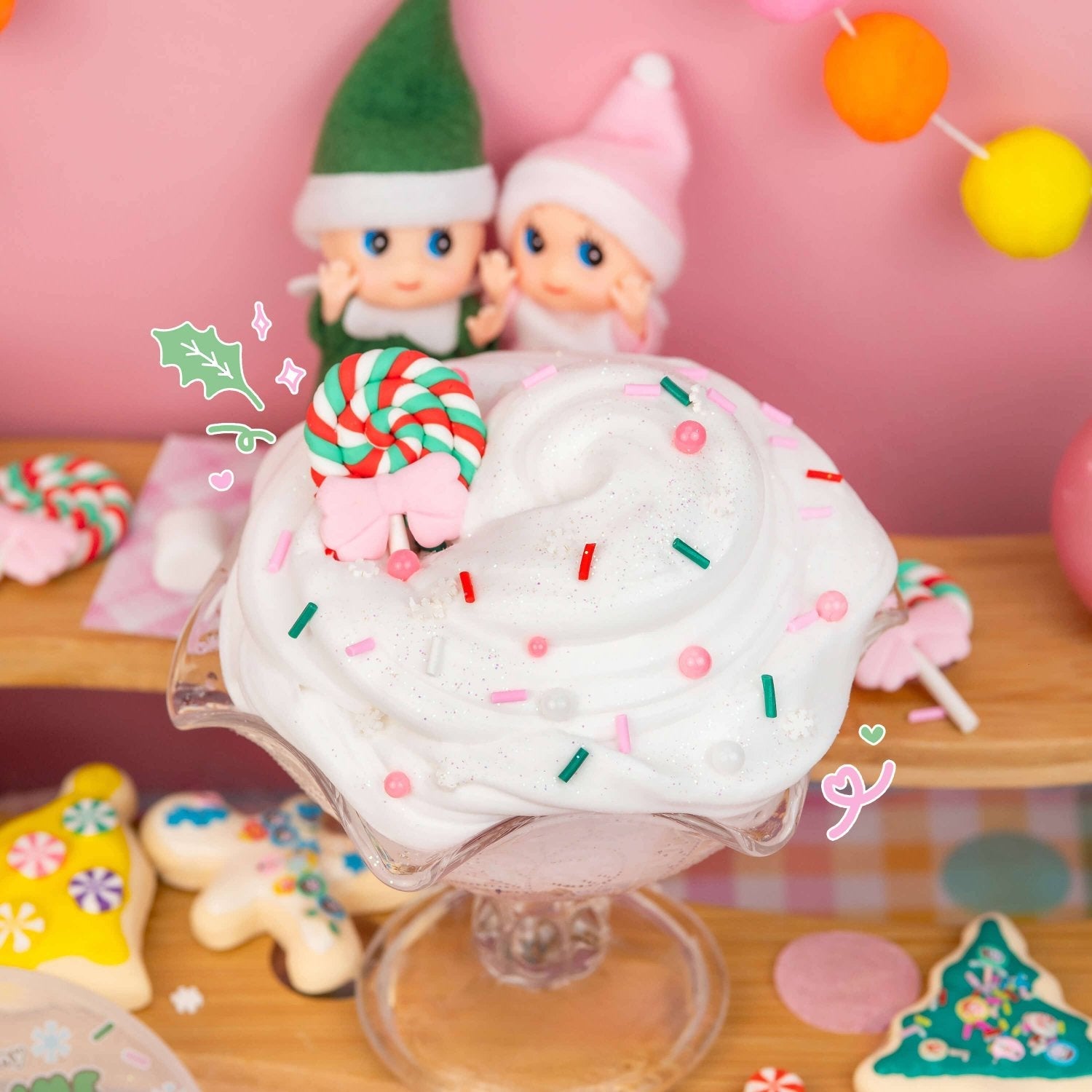 Kawaii Slime - Holiday Elf on a Slime Butter Slime | HONEYPIEKIDS 