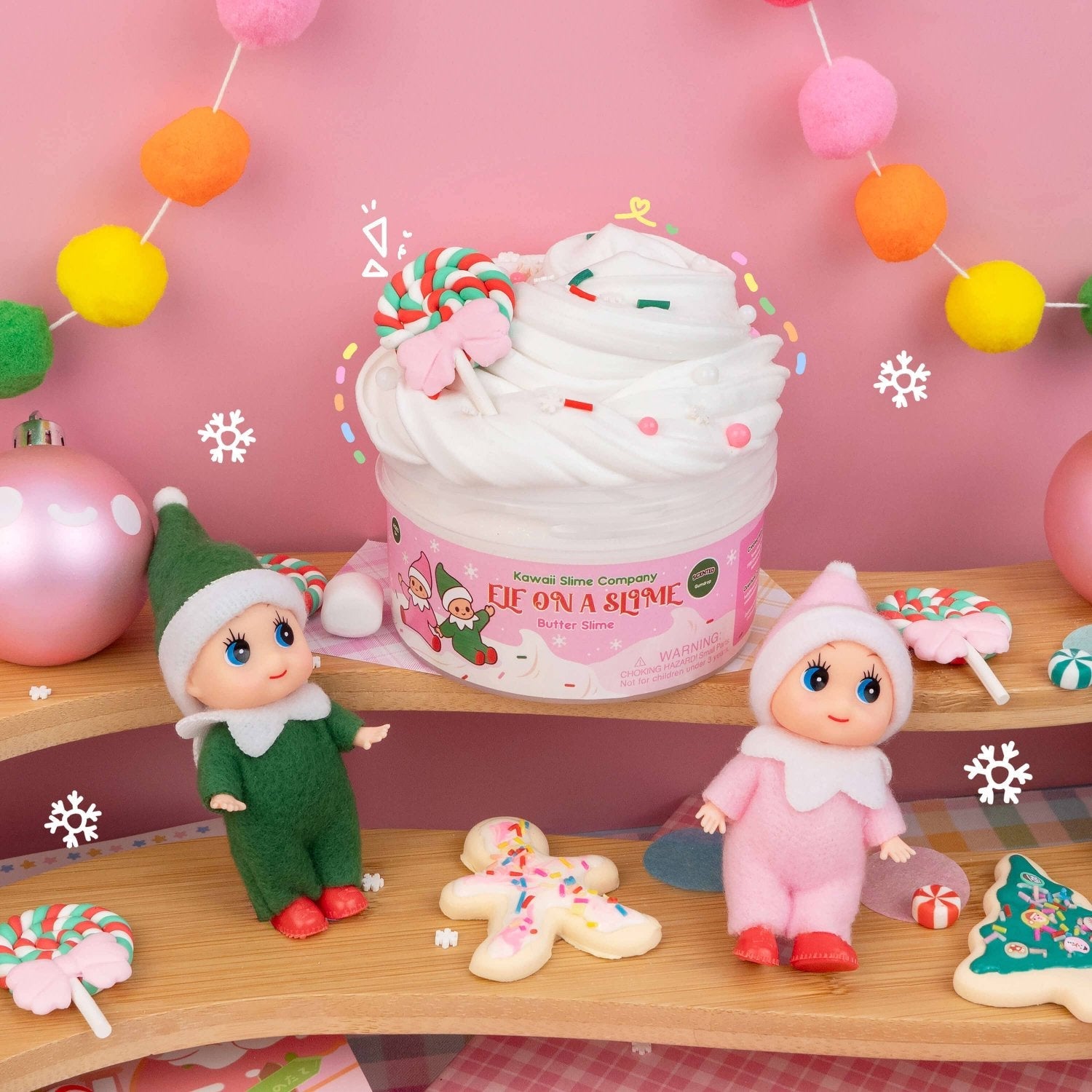 Kawaii Slime - Holiday Elf on a Slime Butter Slime | HONEYPIEKIDS 
