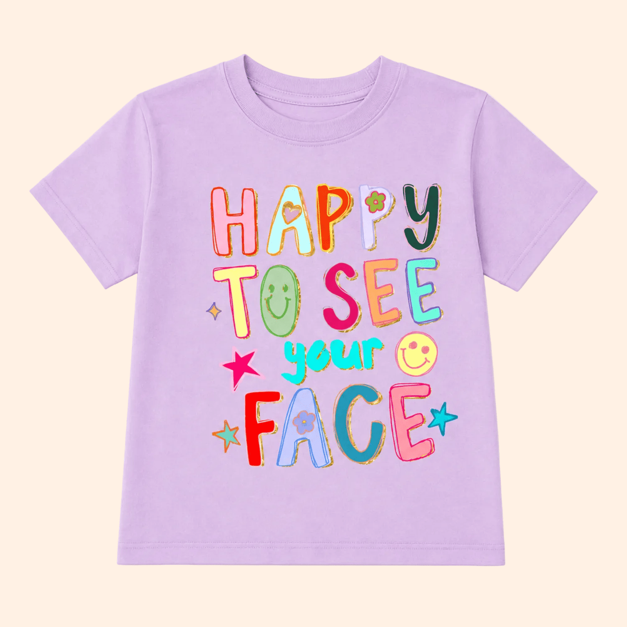 Kids Happy To See Your Face - Back to School Shirt | HONEYPIEKIDS