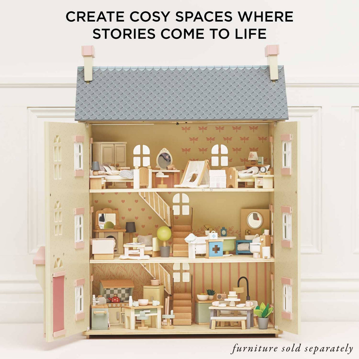 Le Toy Van Cherry Tree Hall Wooden Dollhouse | HONEYPIEKIDS 