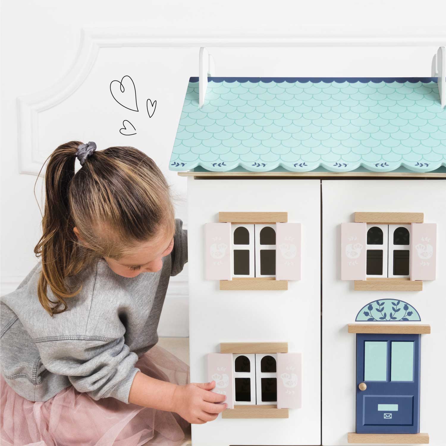Bluebelle Cottage Style Wooden Doll House | HONEYPIEKIDS 