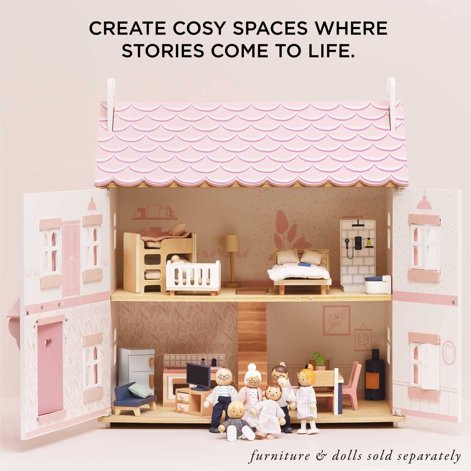 Le Toy Van Sophie's Wooden Dollhouse | HONEYPIEKIDS