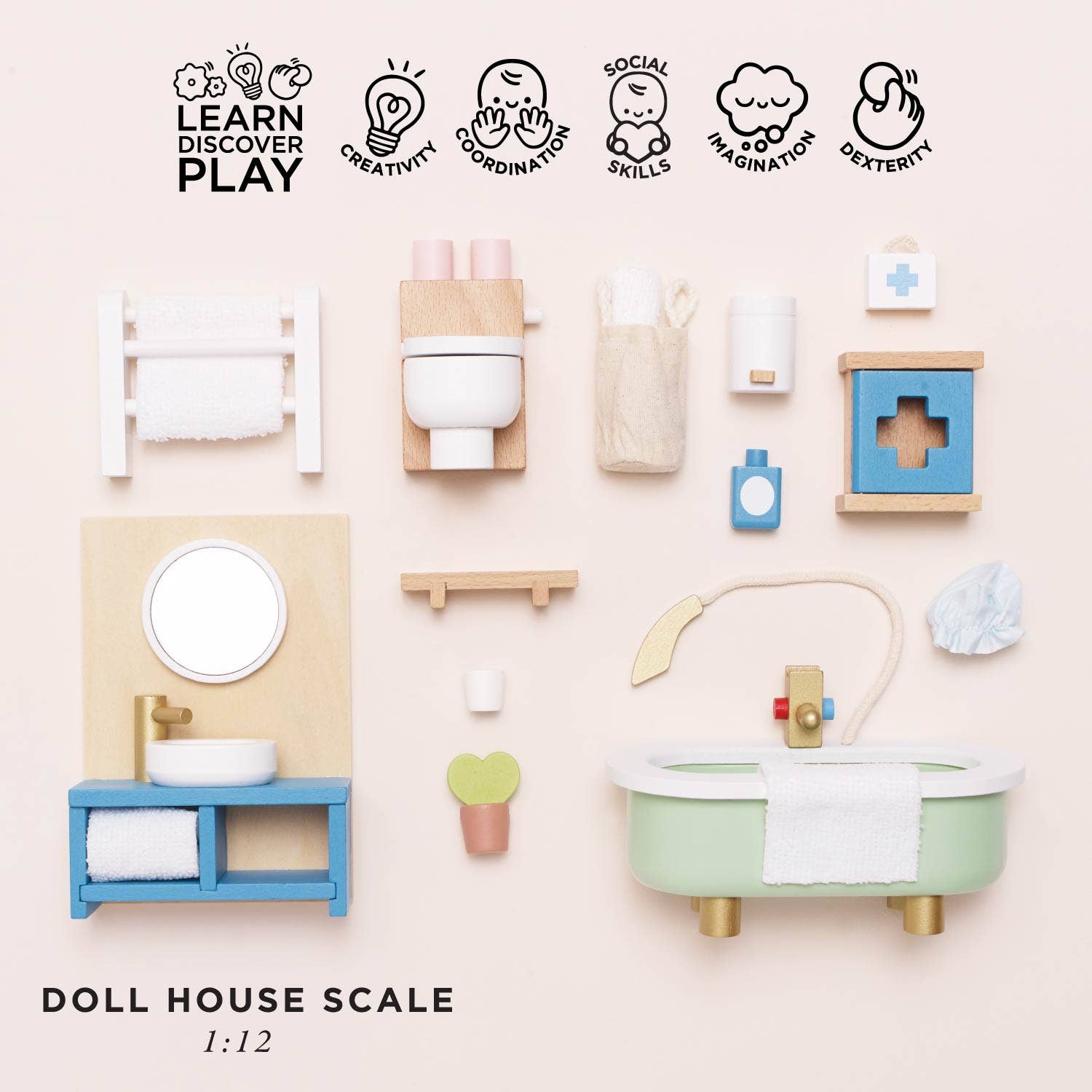 Le Toy Van Wooden Doll House Bathroom Furniture | HONEYPIEKIDS | Doll House Furniture