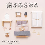 Le Toy Van Wooden Dollhouse Furniture Set - BEDROOM | HONEYPIEKIDS 