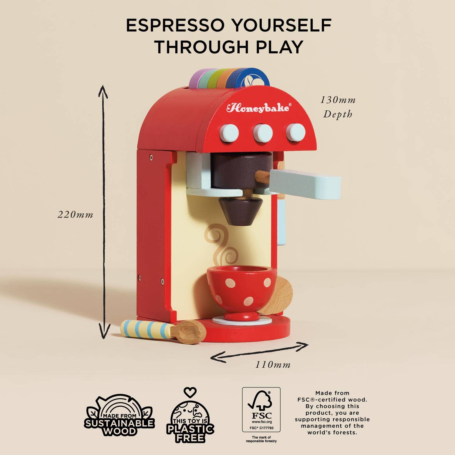 Le Toy Van Wooden Toy Coffee Machine and Pods | HONEYPIEKIDS 