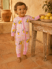 Lemon Amore Baby Girls 2-Way Zip Romper  | HONEYPIEKIDS
