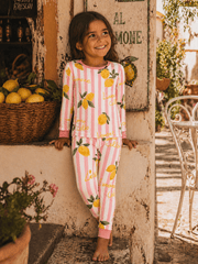 Lemon Amore Girls L/S 2-Piece Pajama Set | HONEYPIEKIDS