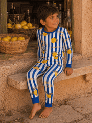 Boys L/S 2-Piece Pajama Set - Amalfi Lemon Classico | HONEYPIEKIDS