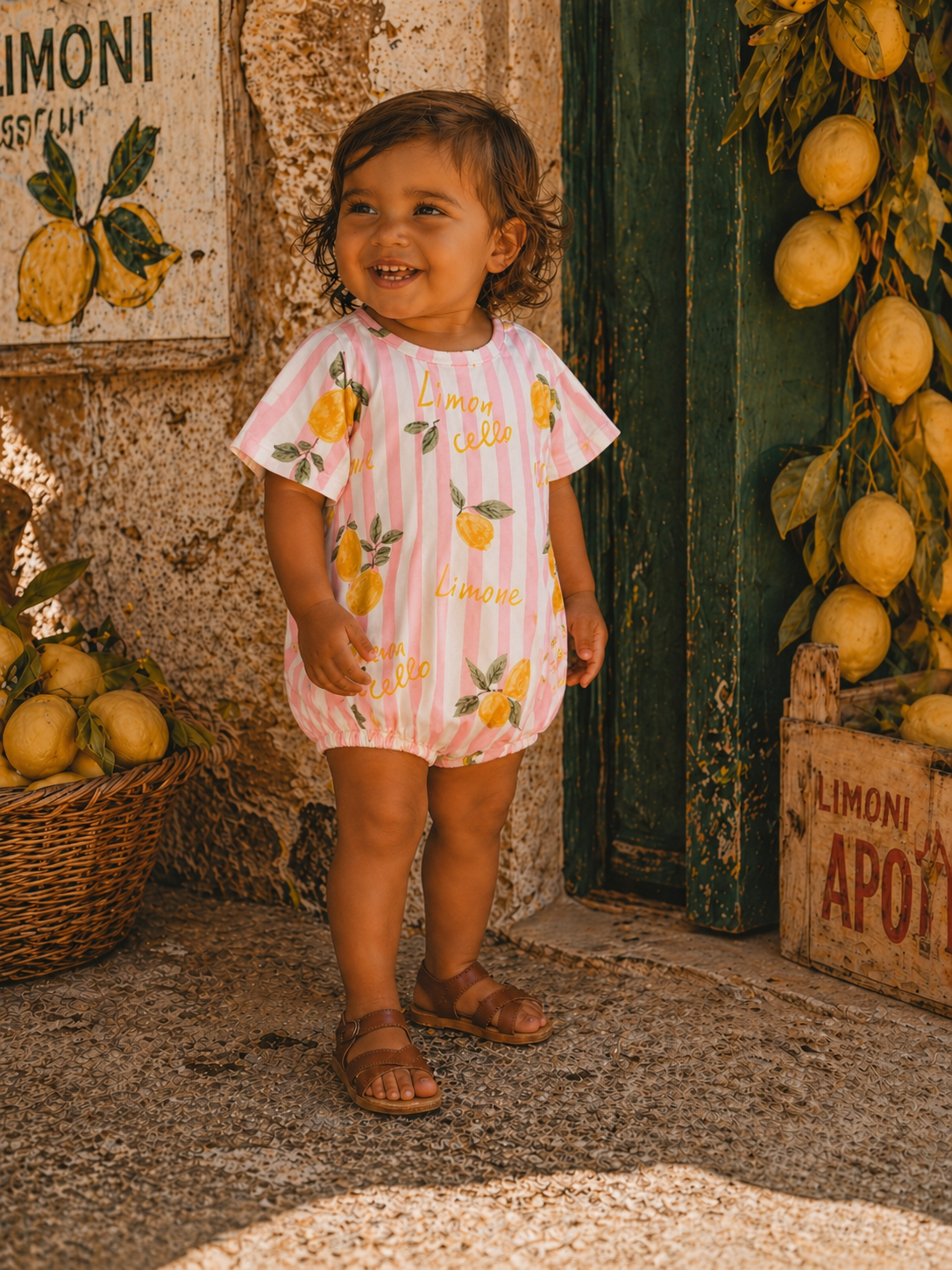 Lemon Amore Baby Girls T-Shirt Bubble Romper | HONEYPIEKIDS