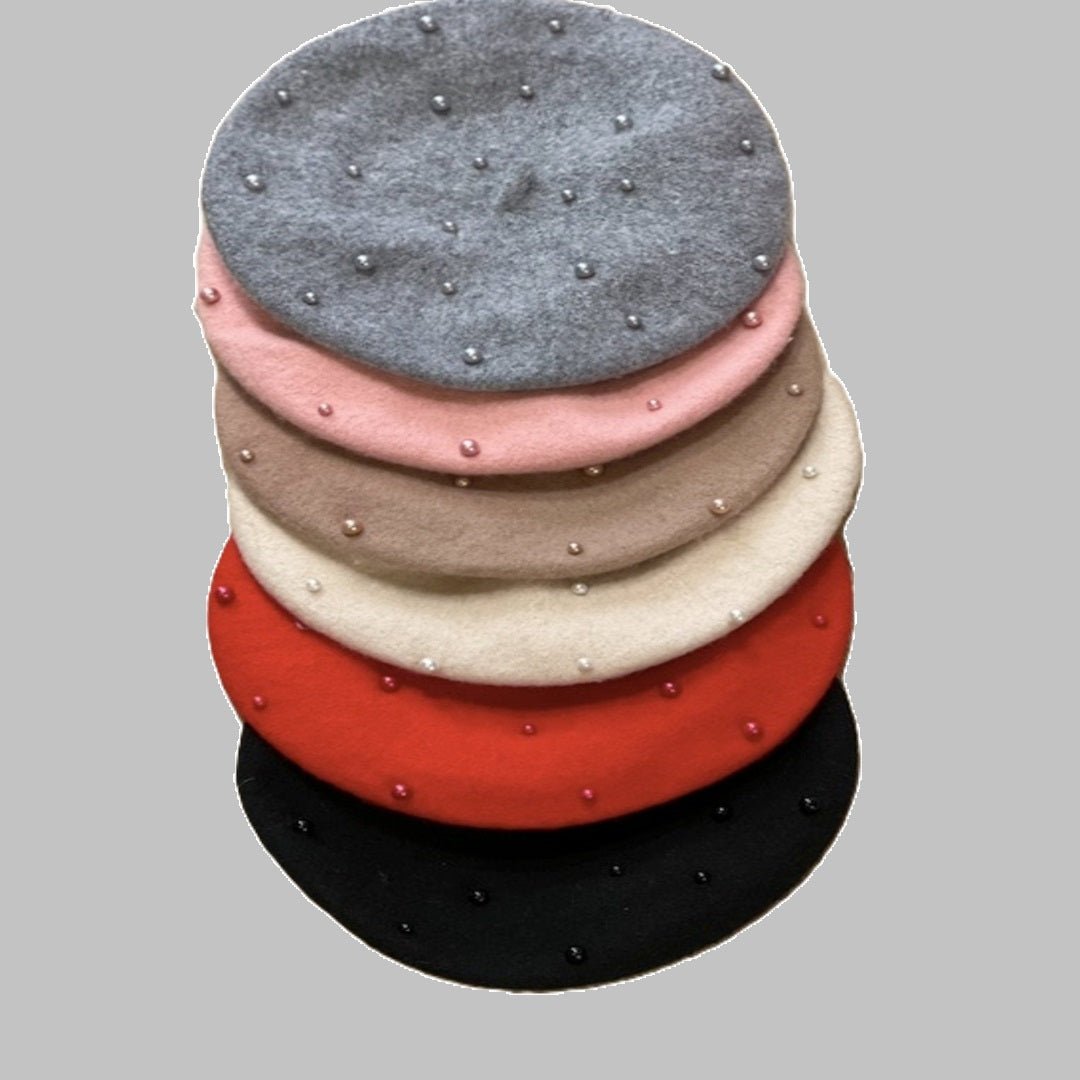 Little Girls French Style Pearled Beret Hats - Several Color Choices | HONEYPIEKIDS 