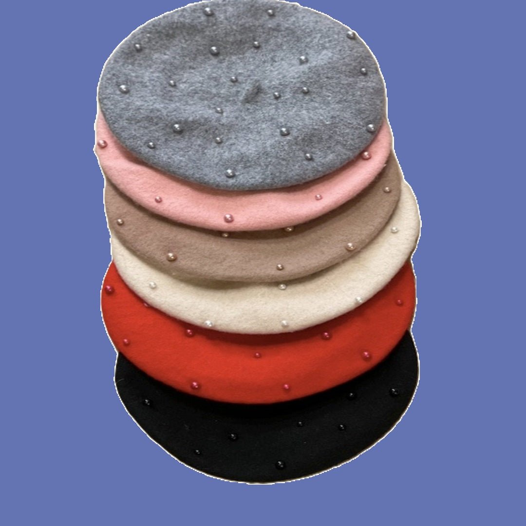 Little Girls French Style Pearled Beret Hats - Several Color Choices | HONEYPIEKIDS 