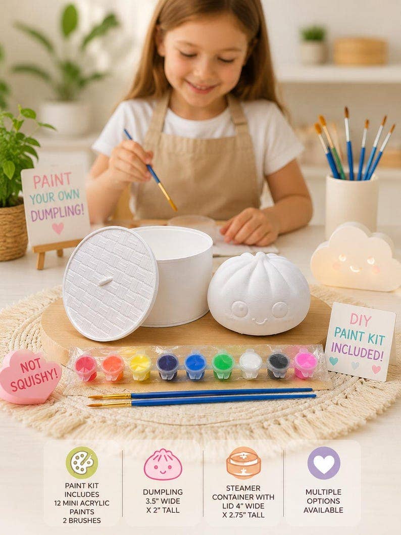 Littlegigglesquad - Paintable Dumpling Figure | Viral Inspired Decor | DIY Paint | HONEYPIEKIDS 