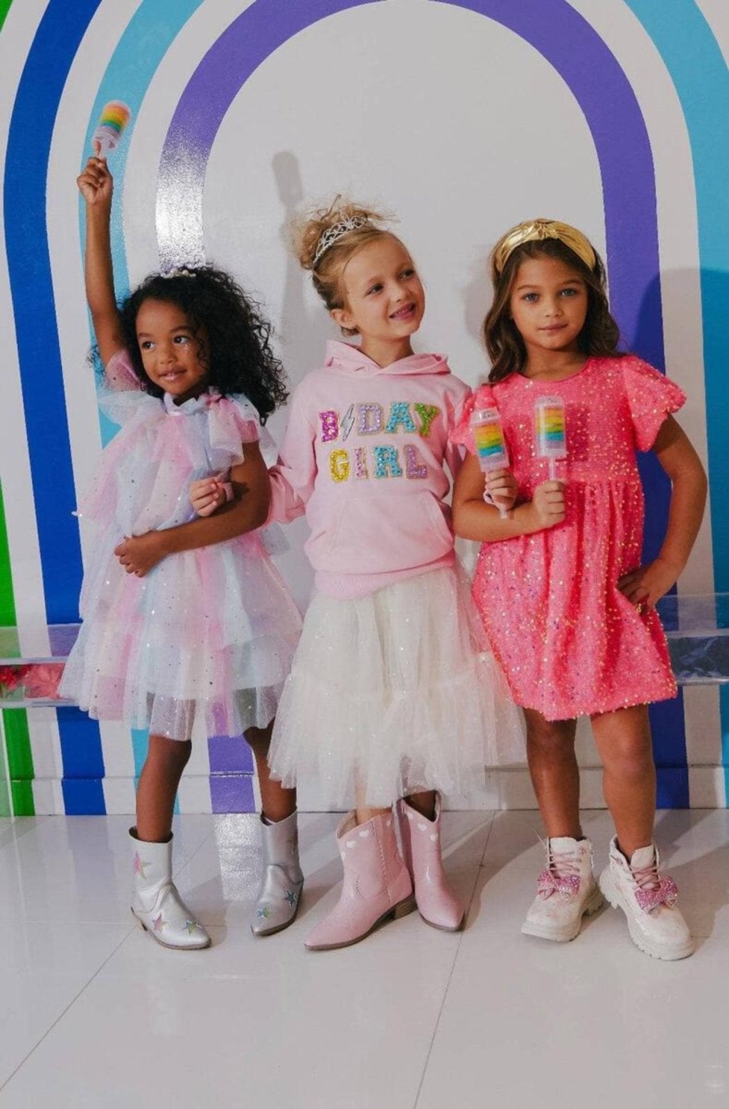 Lola and The Boys Birthday Girl Pink Gem Hoodie | HONEYPIEKIDS 